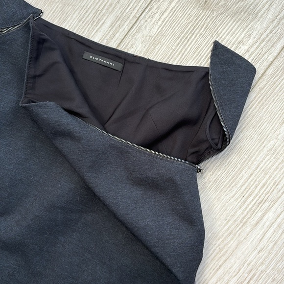 Elie Tahari Gray Pencil Skirt with unique zipper opening detail size 6 - lined - Picture 4 of 11